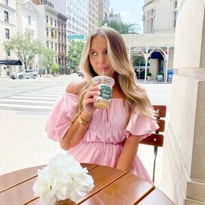 Pink off the shoulder Dress